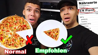 1 TAG LANG NACH EMPFOHLENEN PORTIONEN ESSEN (UNMÖGLICHE ESSENS CHALLENGE) !!! | Kelvin und Marvin