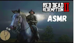 ASMR // Horse Riding + Heavy Rain | Sleep with Relaxing Thunderstorm Sounds RDR2