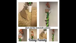 Homemade Paper Jack and the Beanstalk Costume #kidscostumes, #costumes #kids #crafts #arts #DIY