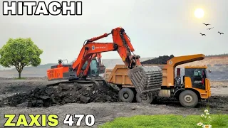 Hitachi ZAXIS 470 Excavator || Hitachi Excavator || Excavator loading Sany Truck at mines