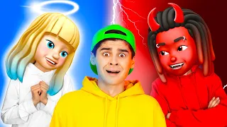 OMG! ANJO E DEMÔNIO ME CONTROLAM || Regras do Bem VS Mal! Emoji de Pegadinhas por 123 GO! BOYS