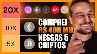 5 CRIPTOMOEDAS DO TOP 50 PRA FAZER 1000% 🚨 COMPREI R$ 400 MIL