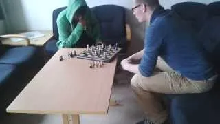 Guy goes crazy after losing a chess game!!