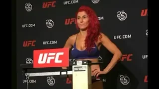 Randa Markos and Nina Ansaroff - Official Weigh-ins - (UFC on Fox: Alvarez vs. Poirier 2) - /r/WMMA