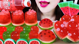 ASMR 🍉WATERMELON DESSERT POPPING BOBA KYOHO JELLY IGLOO JELLY ICECREAM MUKBANG CANDYS 수박디저트