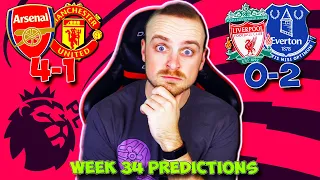 PREMIER LEAGUE 2021/22 WEEK 34 PREDICTIONS & TIPS | ARSENAL VS MANCHESTER UNITED & MORE!