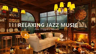Relaxing Jazz Music In The Cafe Space With The Sound Of A Crackling Fireplace☕