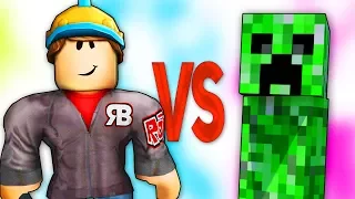 ROBLOX VS MINECRAFT | СУПЕР РЭП БИТВА | Майнкрафт Крипер ПРОТИВ Роблокс Онлайн Игра