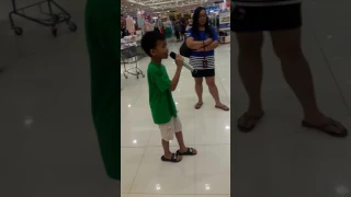 Young boy sings listen by beyonce at Sm Marikina Mall