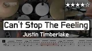 048 | Cant Stop The Feeling - Justin Timberlake (★★★☆☆) Pop Drum Cover (Score, Lessons)