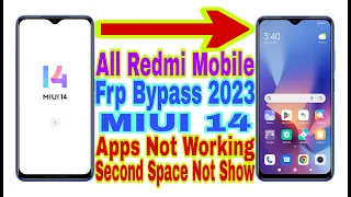 All Redmi MIUI 14 Frp Bypass | Apps Not Disable/Second Space Not Show | New Trick 2023 | Reset Frp