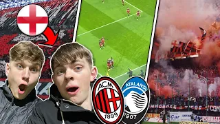 English Fans Experience AMAZING San Siro Atmosphere 🇮🇹 | AC Milan vs Atalanta