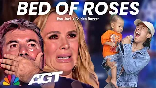 Golden Buzzer: Filipino Contestant Sings Bed Of Roses Song With Strange Babies Makes the Judges Cry