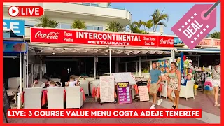 🔴LIVE: BARGAIN Beachfront Value Restaurant Costa Adeje Tenerife ☀️ La Pinta Beach Puerto Colon!