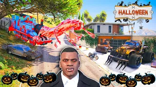 Franklin and Shinchan & BlackChan Collecting HALLOWEEN Monster Vehicles In GTA 5 | Candy Gamer