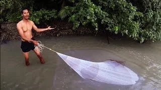 How to catch prawns using net.