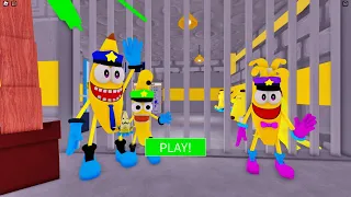 BANANA POLICE FAMILY PRISON RUN ESCAPE! Obby | ALL JUMPSCARES | FULL GAMEPLAY | ROBLOX HD!