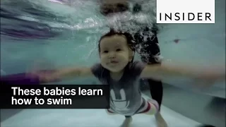 These babies get thrown into the deep end to learn how to swim