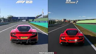 F1 22 vs Gran Turismo 7 - Ferrari F8 Tributo at Interlagos