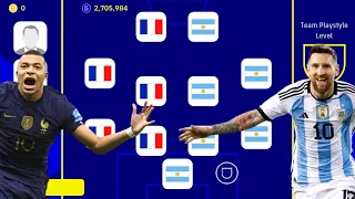 FRANCE X ARGENTINA!! 😱😱 BEST WORLD CUP SQUAD!! EFOOTBALL 2023 MOBILE