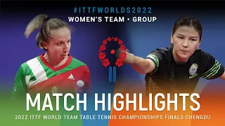 Highlights | Dora Madarasz (HUN) vs Sugdiyona Madalieva (UZB) | WT Grps | #ITTFWorlds2022