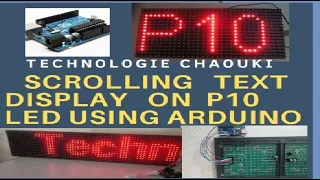 scrolling text display on p10 led using arduino