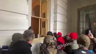 Trump Supporters Smash Windows at US Capitol Building