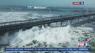 Ocean Beach Pier Gets Slammed By High Surf