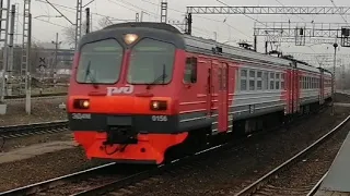 Электропоезд ЭД4М-0156 сообщением Москва Павелецкая - Узуново, платформа Нагатинская.