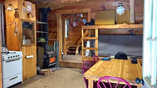 OFF GRID (Dry) Cabin Tour l Homemade Bagels  (Canada)