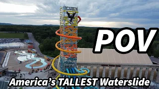 NEW America's TALLEST Waterslide POV! The Fall, Rise of Icarus, Mt. Olympus Water and Theme Park