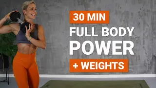 30 MIN POWER WORKOUT EMOM STYLE | with DB | Strength + Conditioning | + Weights | Full Body Workout