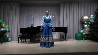 А, ты, пташка –канарейка (музыка, слова народные, обработка Н. Кутузова) исполняет Софья Кубекова