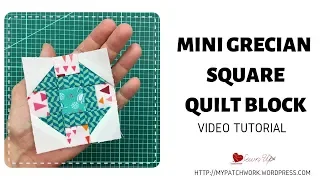 Mini Grecian square quilt block - 3 inch block