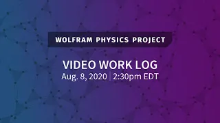 Wolfram Physics Project: Video Work Log Saturday, Aug. 8, 2020 [Part 1]