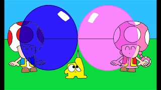 Toad & Toadette Blowing Bubble Gum