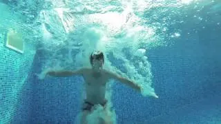 HD Go Pro Hero 3 Black Slow-mo Pool Jump from underwater