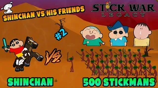 Shinchan vs 500 stickmans in stick war legacy😱 | shinchan plays stick war legacy | #2