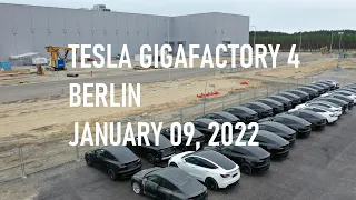 Tesla Gigafactory 4 Berlin | Berlin produced Model Y's  | January 09, 2022 | DJI drone 4K Video