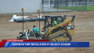 Synthetic turf installation at Wildcat Stadium