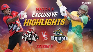 Chris Gayle's striking hit of 122 runs in 54 balls|Montreal Tigers vs Vancouver Knights| GT20 Canada