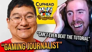 Asmongold Can't Stop Laughing At Gaming Journalist Who Can't Even Beat Cuphead's Tutorial