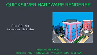 Benchmark test for Quicksilver Hardware Renderer with 3ds Max 2021