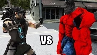 KABAL VS RED HULK - GREAT BATTLE - GTA IV