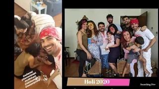 IPKKND's family on Holi 2020 (Barun Sobti, Sanaya Irani, Akshay Dogra)