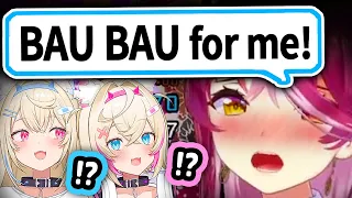 Marine Makes FuwaMoco Bau Bau For Her And Her Reaction When They Actually Do It Is TooCute【Hololive】