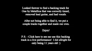 The perfect Metallica One lead guitar backing track - With Vocals!