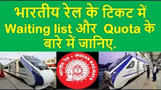 Waiting List & Quota in Train Ticket | ट्रेन टिकट में वेटिंग लिस्ट और कोटा क्या है