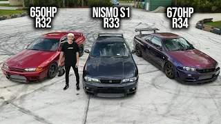 Skyline GTR Lap Time Battle - R32 vs. R33 vs. R34