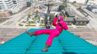 SQUID GAME Guard Epic Ragdolls GTA 5 (euphoria physics)